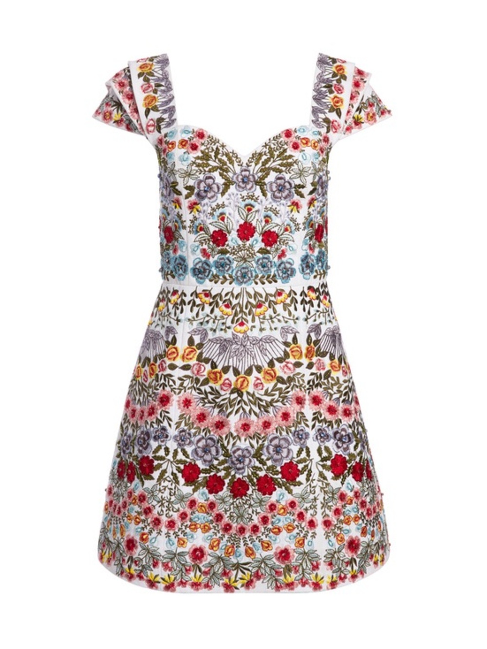 NWT Alice + Olivia Roz Beaded Party Mini Dress embroidered embellished